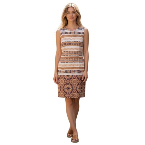 Daniel Cremieux Dresses & Skirts - Cremieux Women Size 4 Geometric Medallion Print Sleeveless Sheath Dress Multi